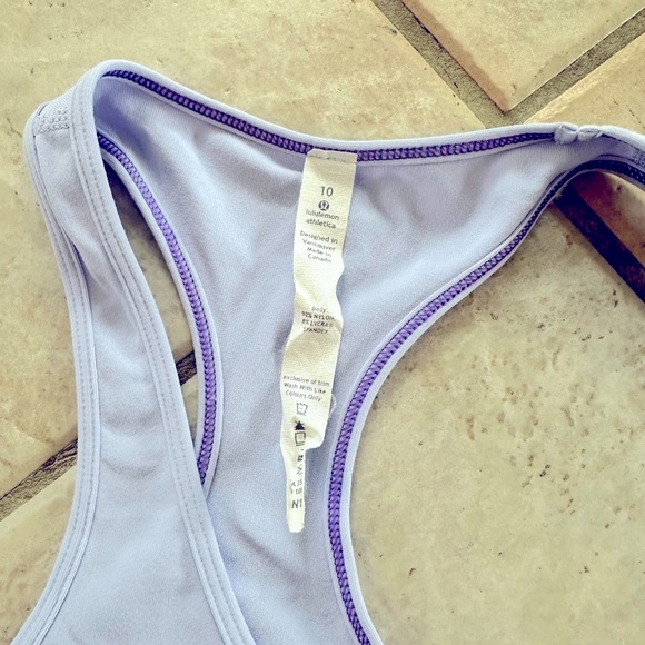 2for1 Lilac Purple and Red Long Lululemon Tank Top Size 10 - Picture 3 of 4